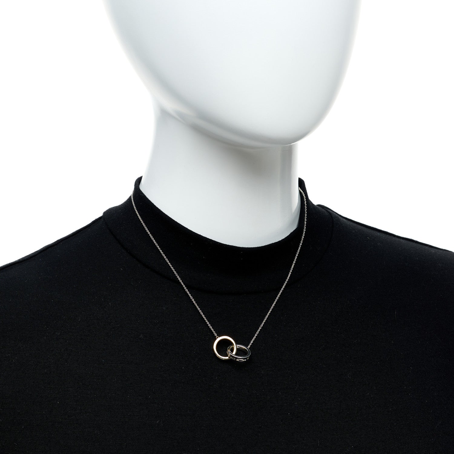 Tiffany Sterling Silver 18K Yellow Gold 1837 Interlocking Circles Pendant Necklace 2 of 8