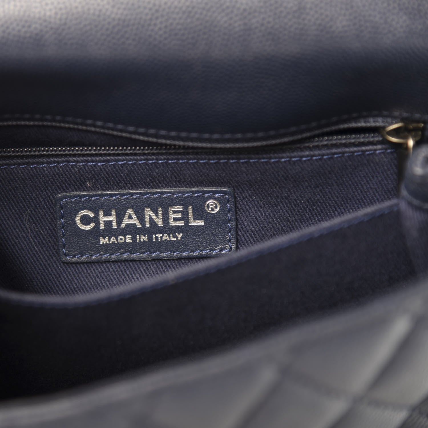 Chanel Caviar Quilted Mini Coco Handle Flap Navy Blue 9 of 11