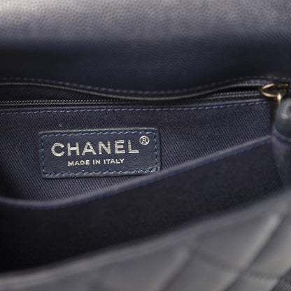 Chanel Caviar Quilted Mini Coco Handle Flap Navy Blue 9 of 11
