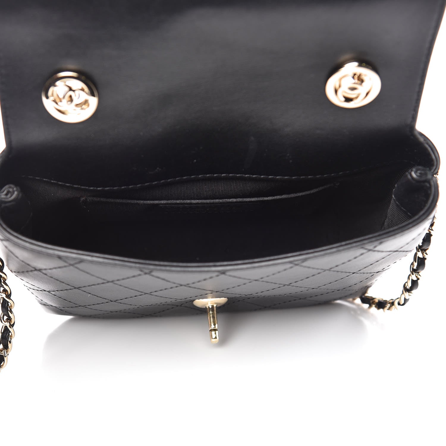Chanel Calfskin Stitched Small Covered CC Flap Bag Black 7 of 12