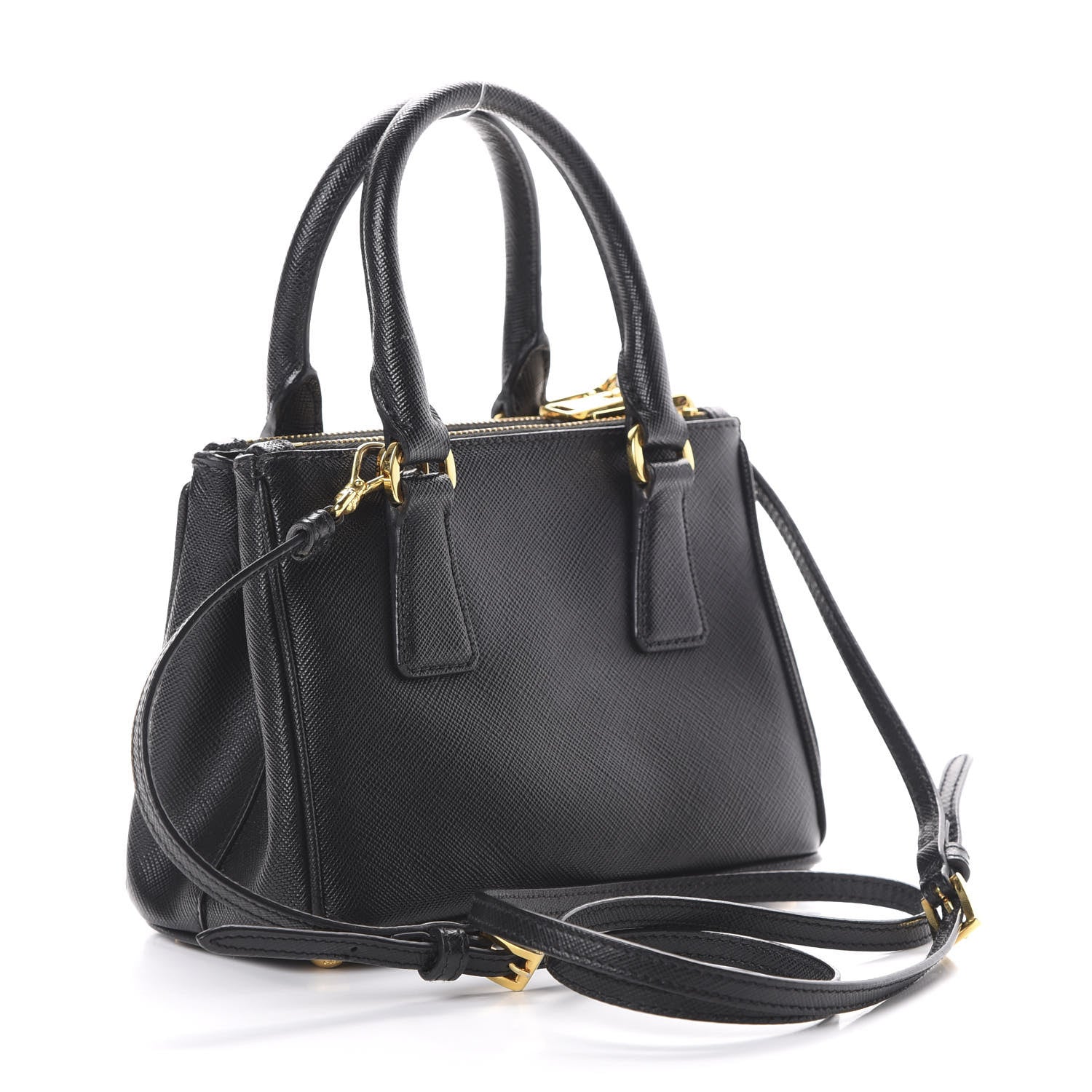 Prada Saffiano Lux Mini Galleria Double Zip Tote Black 2 of 15