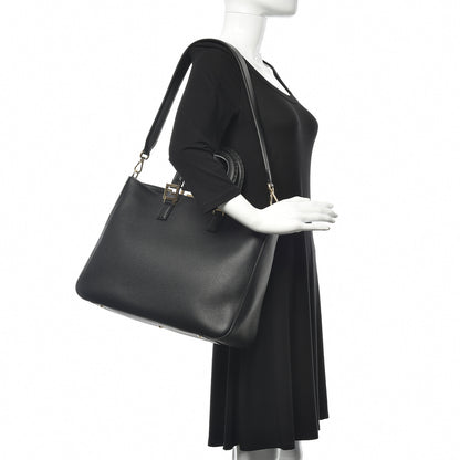 Fendi Cuoio Romano Selleria Medium FF Tote Black 2 of 14