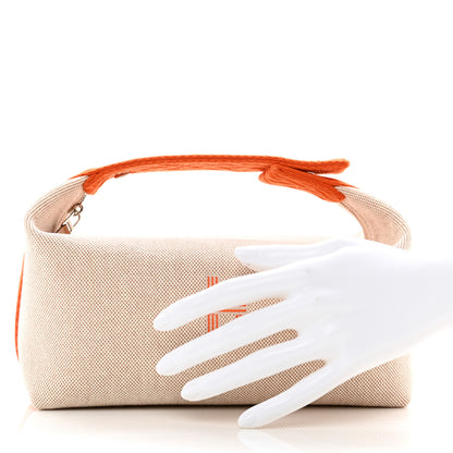 Hermes Canvas Small Bride-A-Brac Pouch Natural Orange 2 of 6
