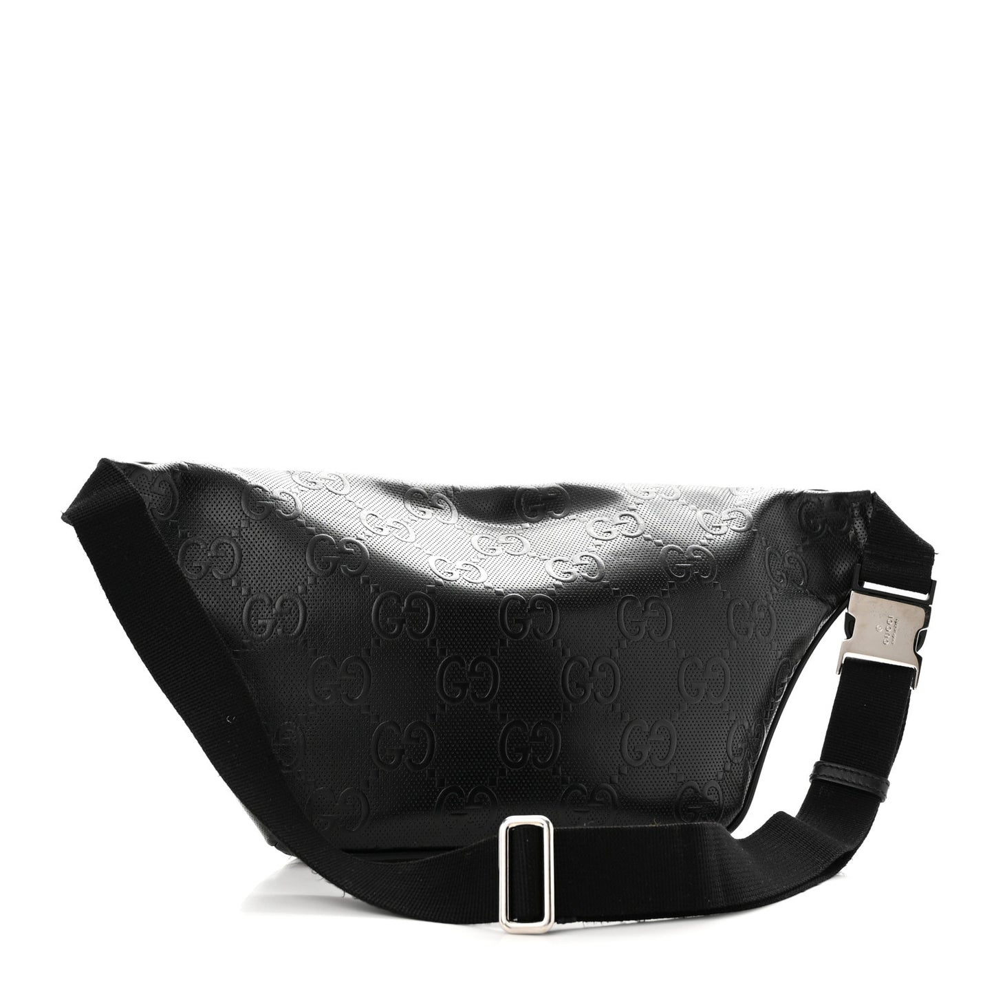Calfskin GG Tennis Embossed Pocket Belt Bag Black
