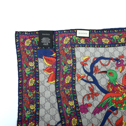 Gucci Silk Monogram Floral Birds Square Scarf Multicolor 2 of 3