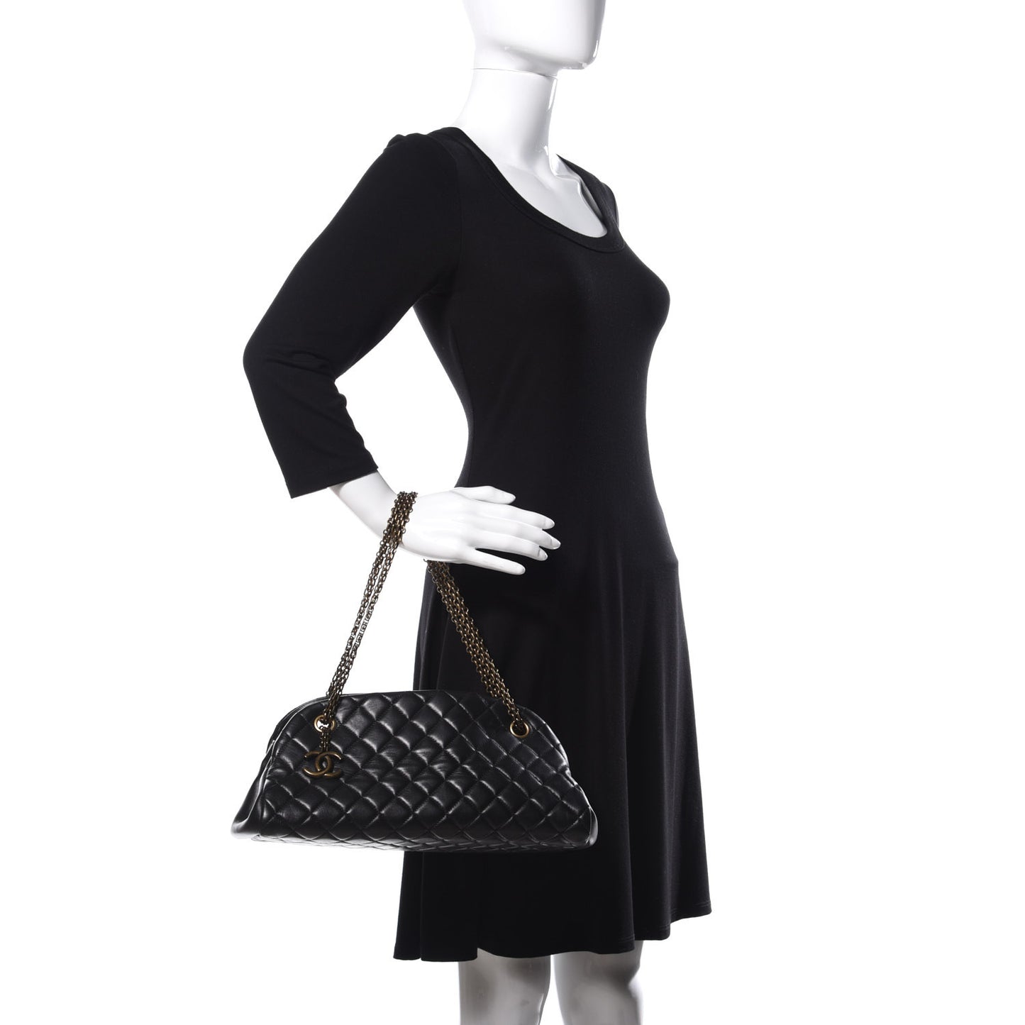 Lambskin Quilted Medium Just Mademoiselle Black