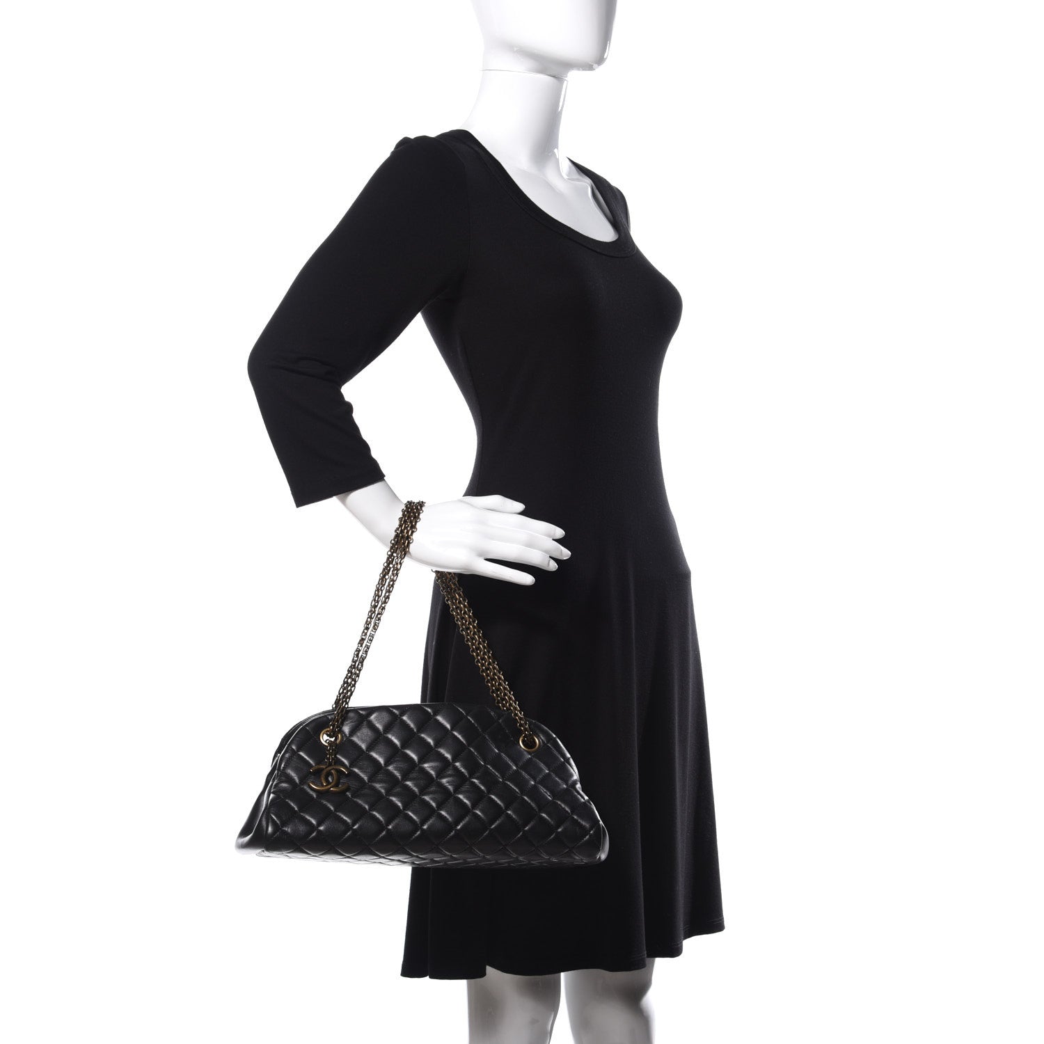 Chanel Lambskin Quilted Medium Just Mademoiselle Black 2 of 19
