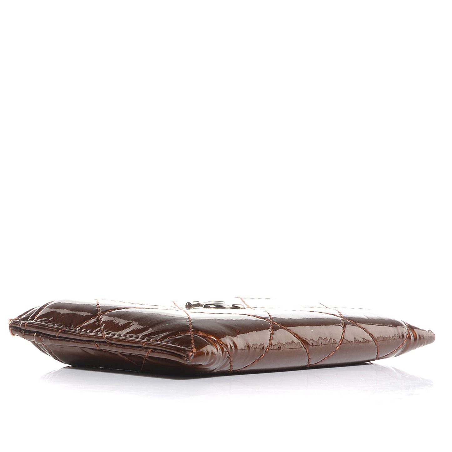 Patent Quilted Card Holder Bronze