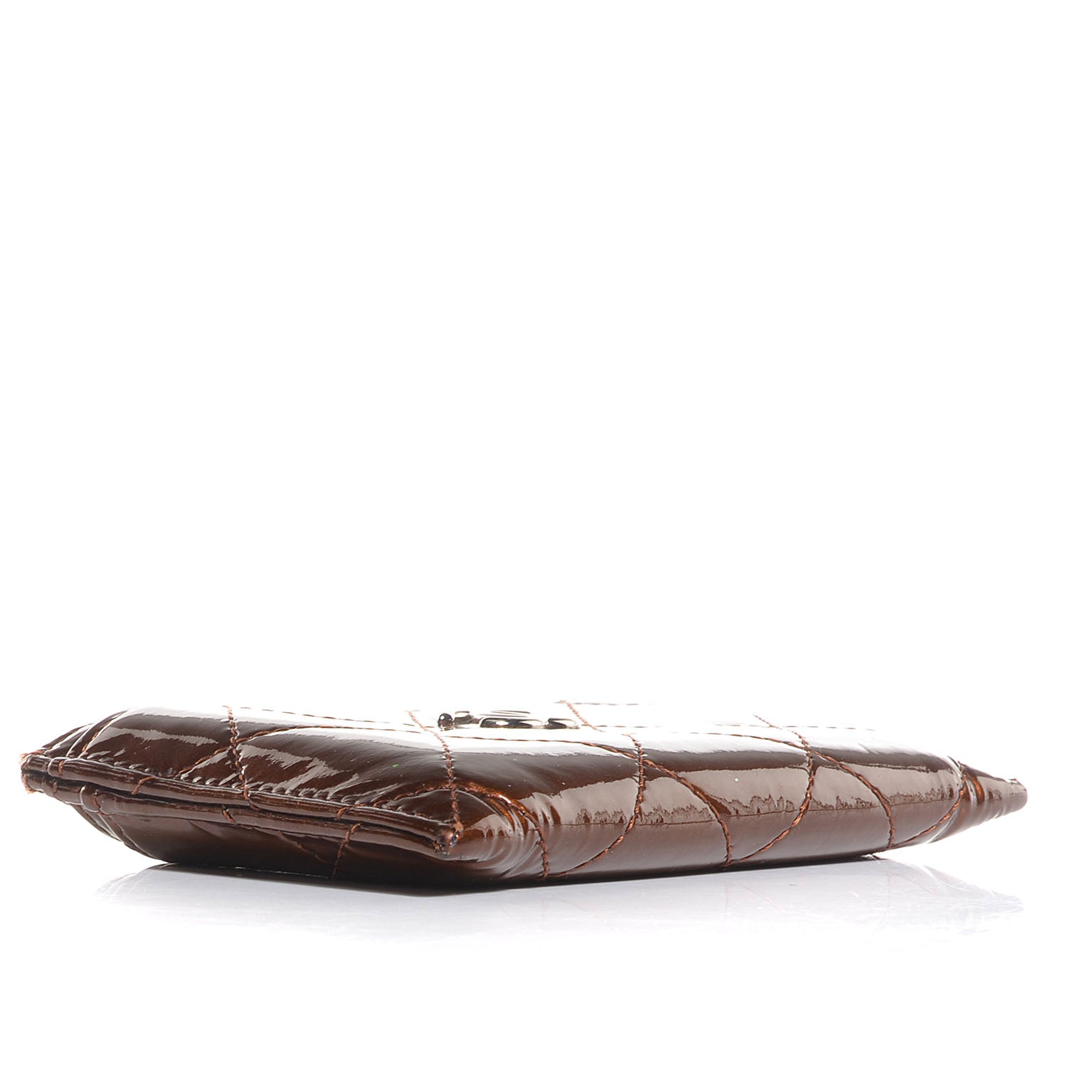 Chanel Patent Quilted Card Holder Bronze 4 of 9
