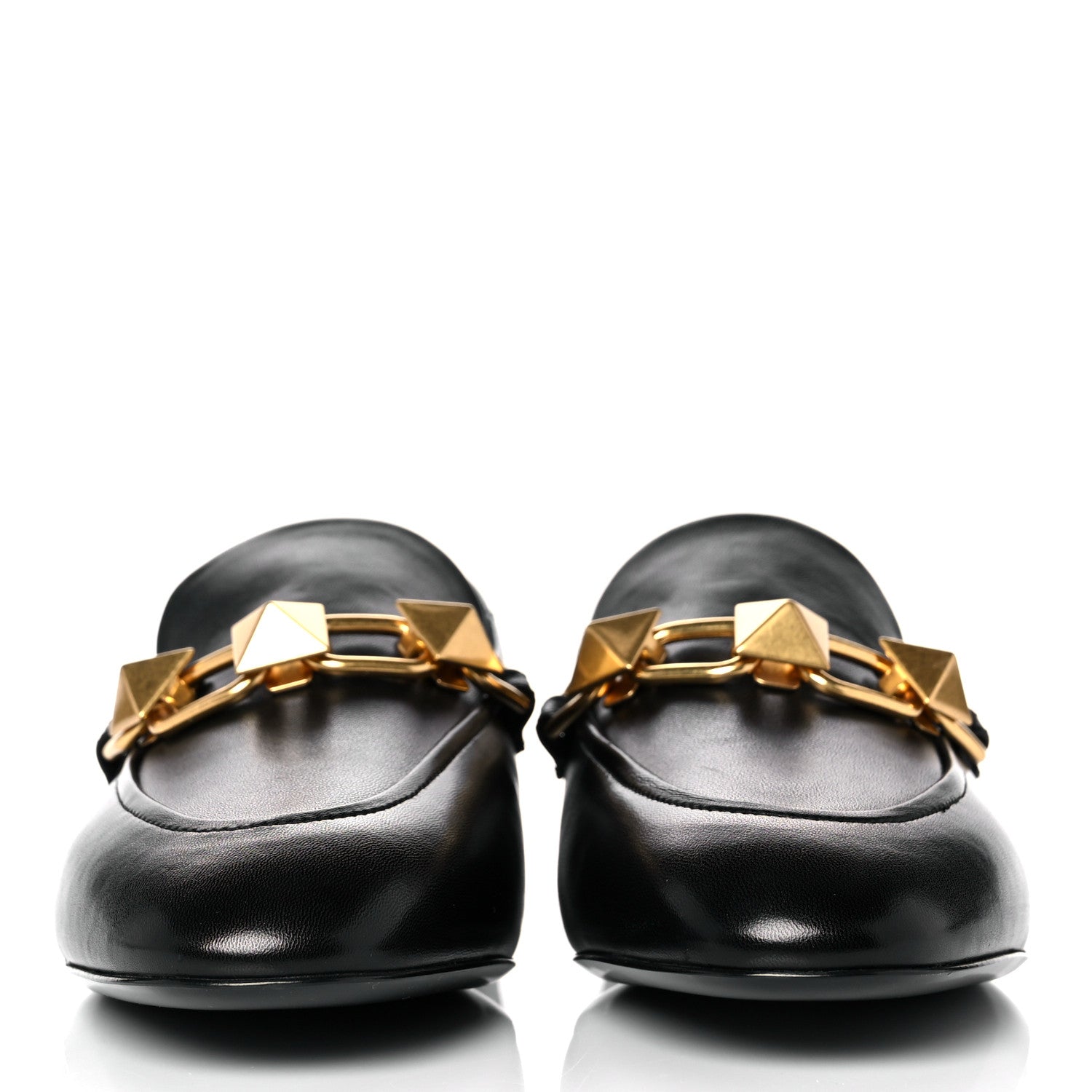 Valentino Garavani Nappa Stud Sign Loafers 40 Black 2 of 9