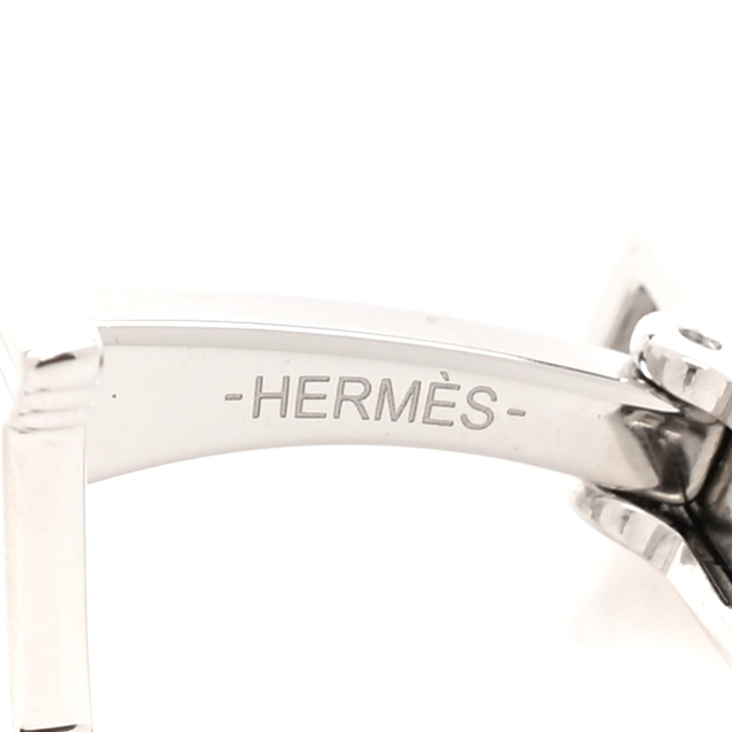 Hermes Brushed Palladium Pegase H Cufflinks Silver 3 of 5