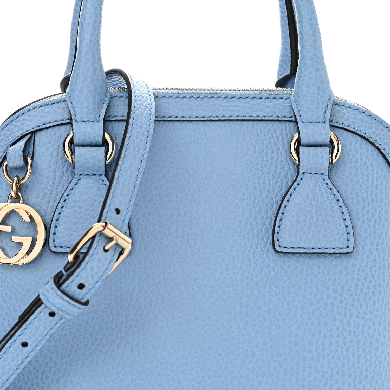Gucci Dollar Calfskin Small GG Charm Dome Bag Mineral Blue 8 of 11