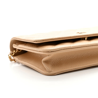Chanel Caviar Quilted Wallet on Chain WOC Beige 10 of 12