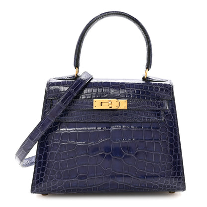 Hermes Shiny Alligator Mini Kelly Sellier 20 Bleu Roi 1 of 16