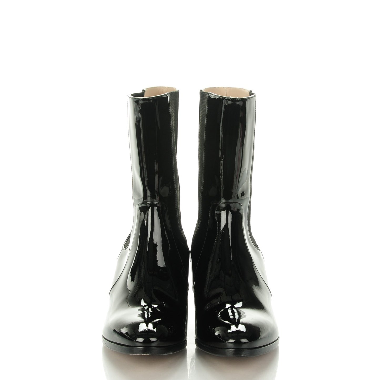 Patent Calfskin Heeled Boots 41.5 Black