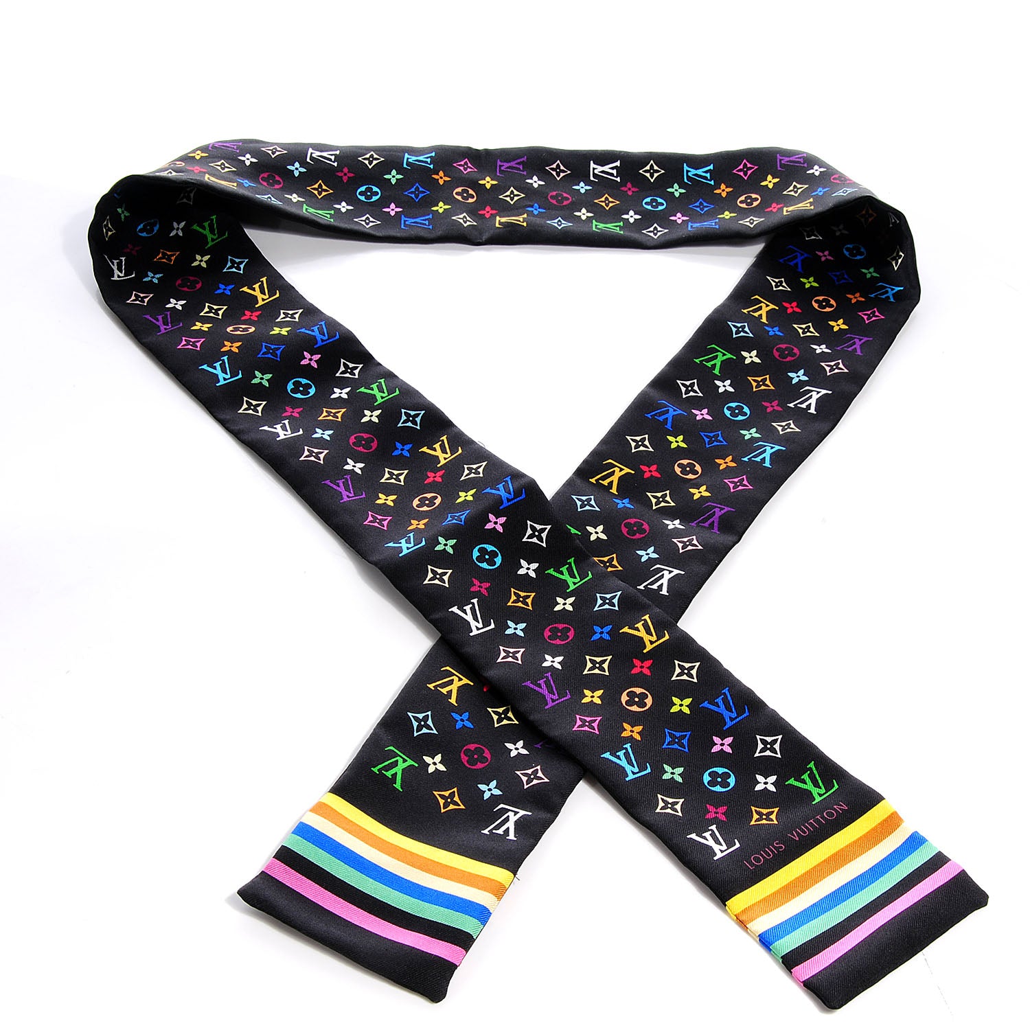 Louis Vuitton Silk Monogram Multicolor Bandeau Black 1 of 6