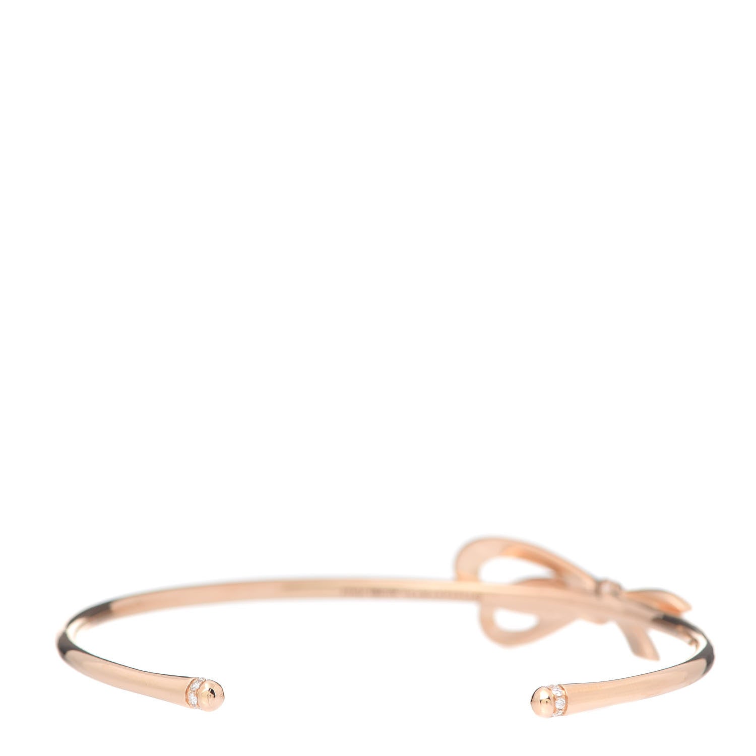 Tiffany 18K Rose Gold Diamond Bow Cuff Bracelet 3 of 5
