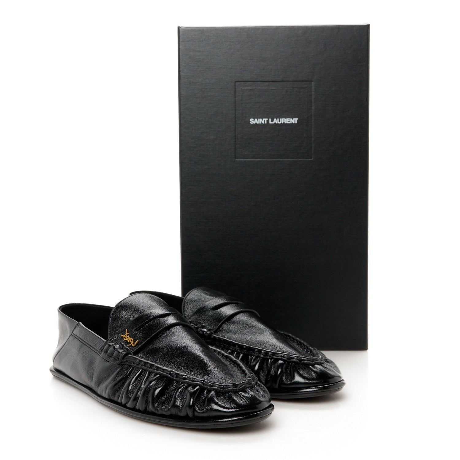 Saint Laurent Calfskin Le Loafer Foldable Mens Penny Slippers 43 Black 10 of 10