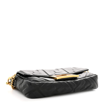 Fendi Nappa FF 1974 Embossed Mini Baguette Black 4 of 12