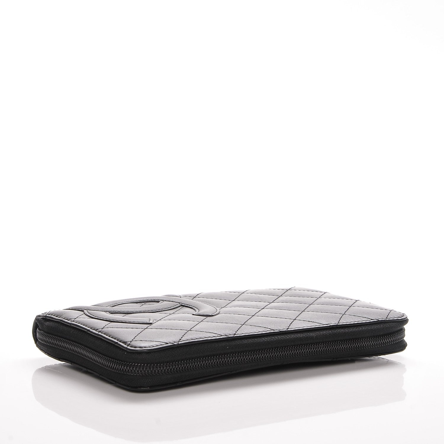 Chanel Calfskin Cambon Zip Around Organizer Wallet Black 4 of 8