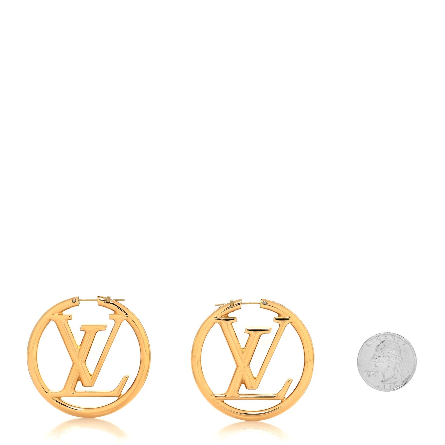 Metal Louise Hoop Earrings Gold