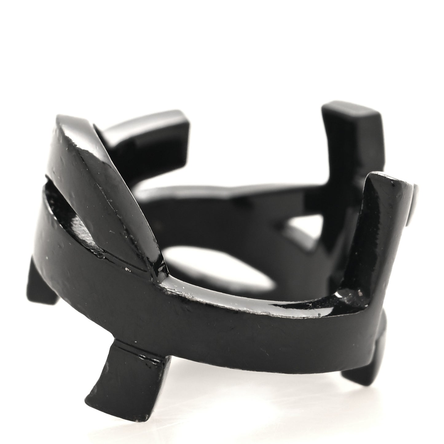 Brass Monogram Cassandre Ring Black