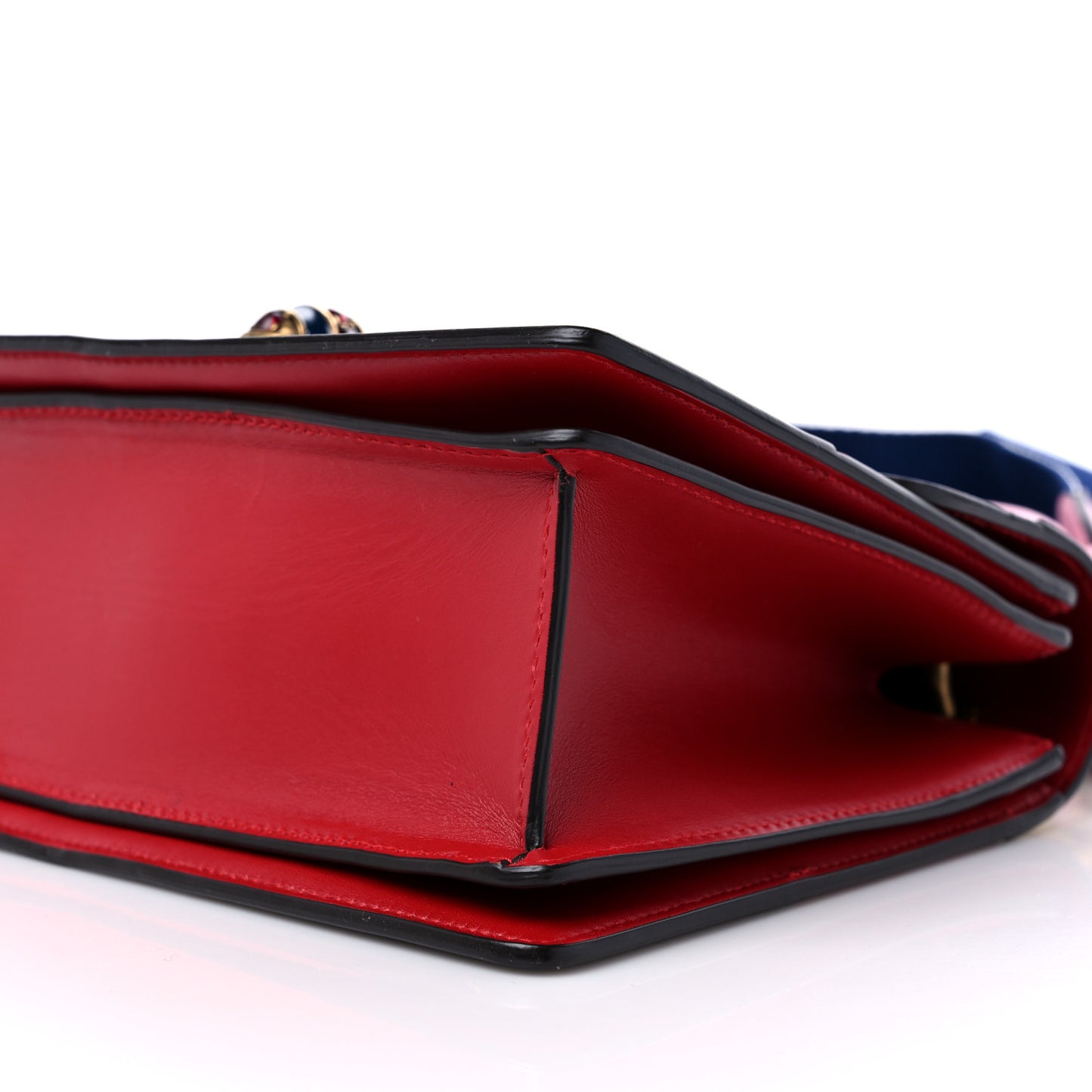 Calfskin Sylvie Web Small Queen Margaret Top Handle Bag Blue Agata Hibiscus Red Mystic White Sugar Pink