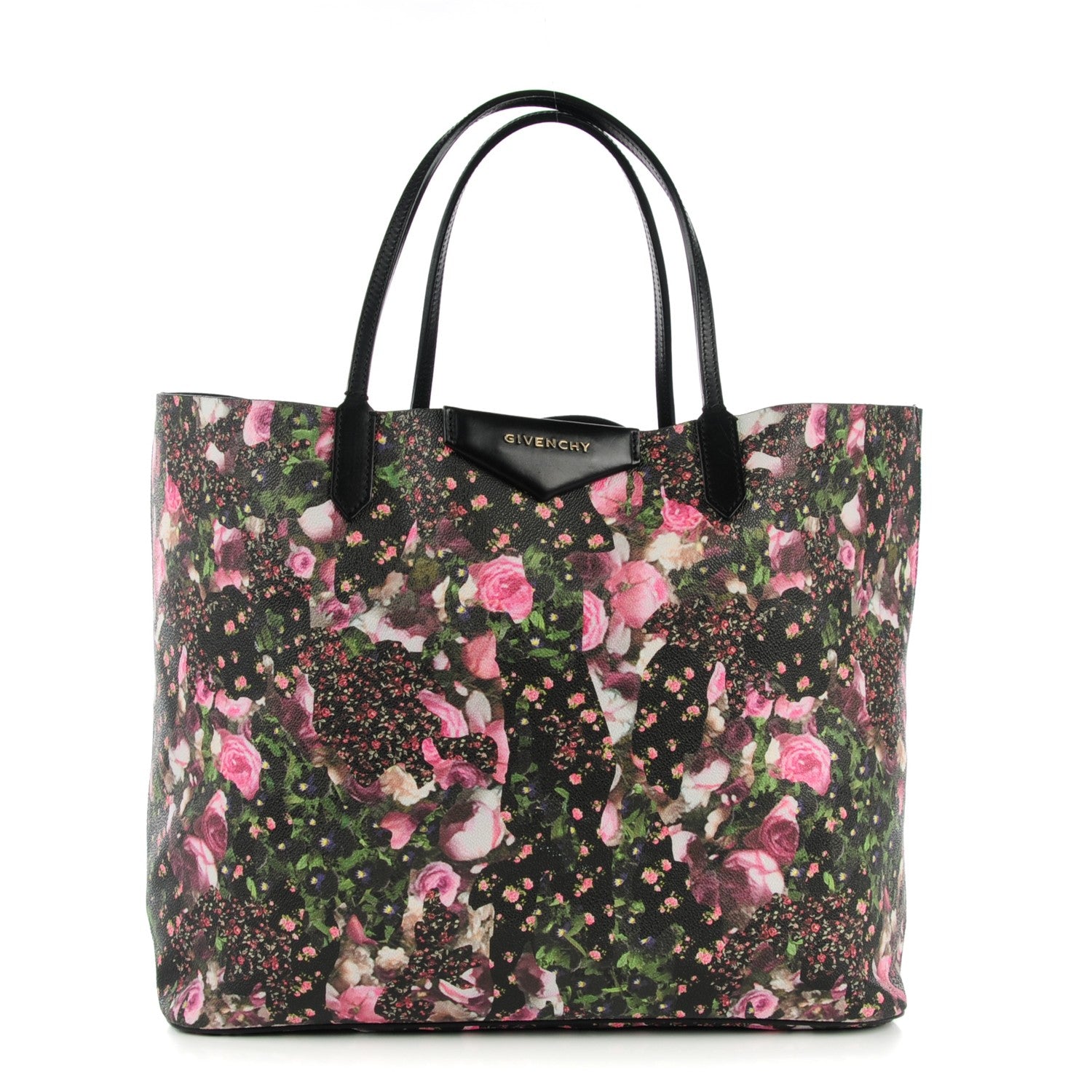 Givenchy Coated Canvas Roses Camouflage Print Large Antigona Tote Black 1 of 11