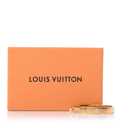 Louis Vuitton Brass Crystal Monogram Nanogram Strass Cuff S Gold 7 of 7