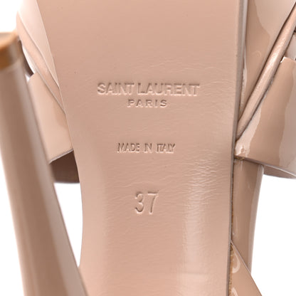 Saint Laurent Patent Tribute 105 Platform Sandals 37 Nude Powder 12 of 25