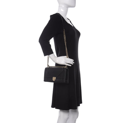 Christian Dior Grained Calfskin Small Diorama Flap Bag Black 2 of 10