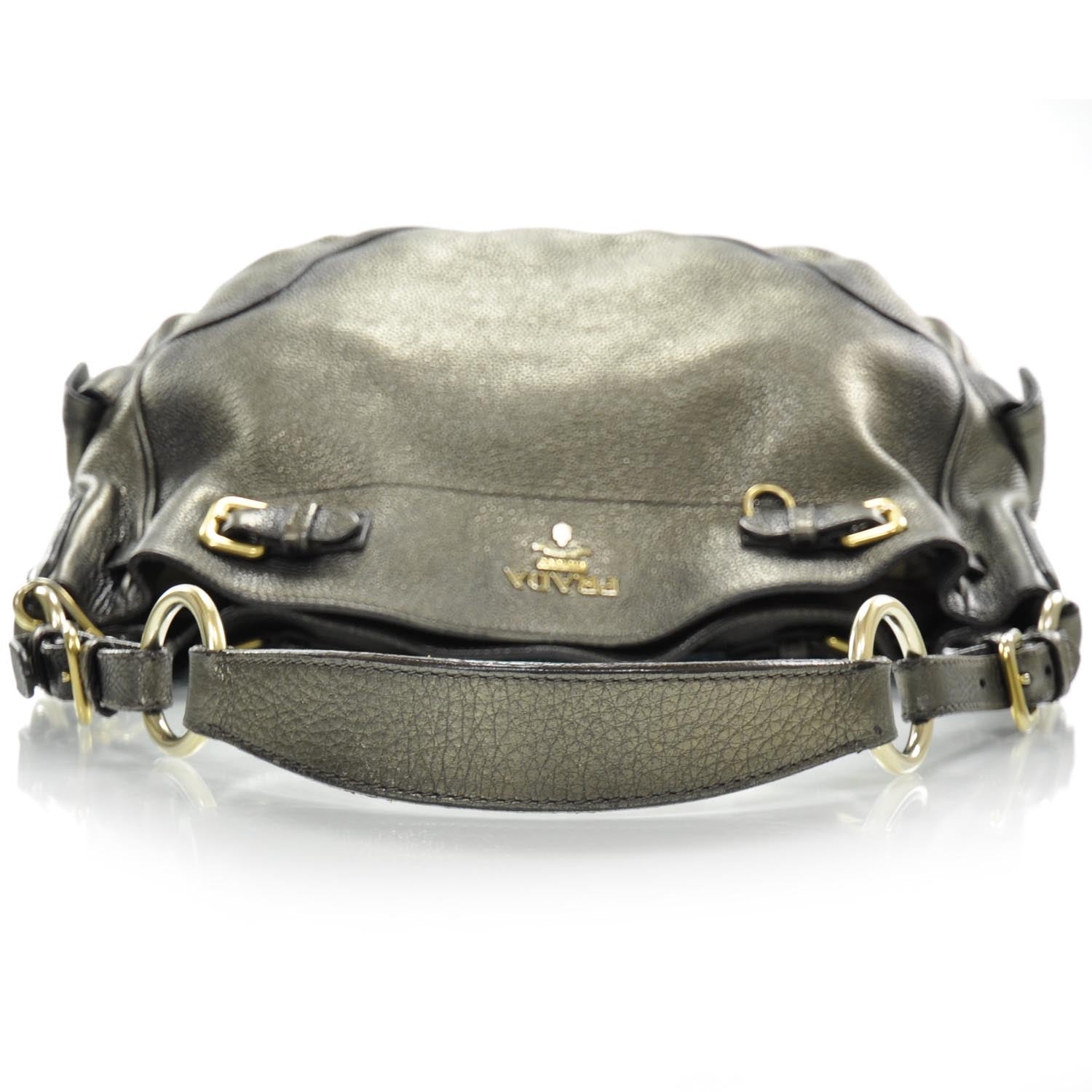 Prada Vitello Daino Pocket Hobo Grey 5 of 11