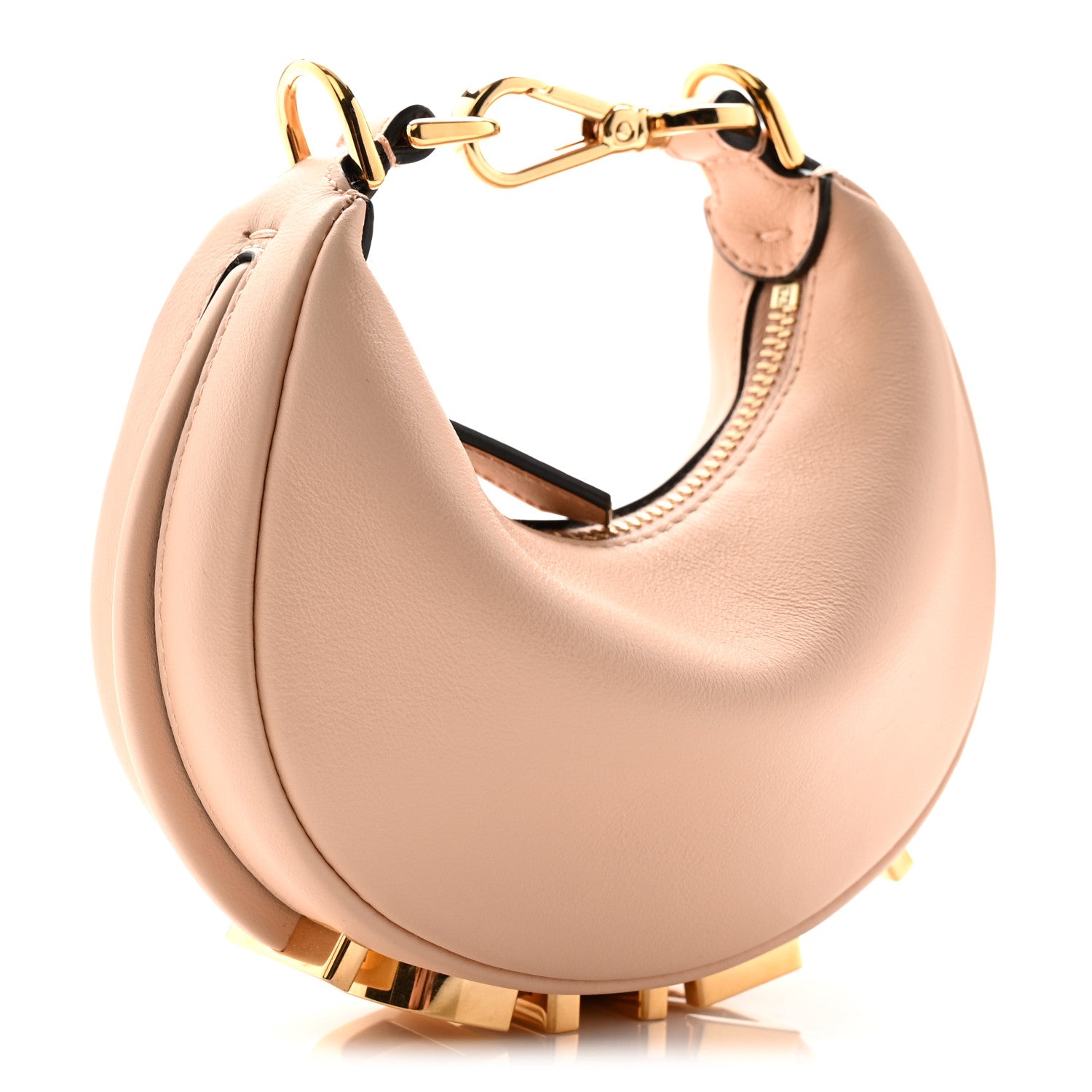 Fendi Vitello Grace Matte Nano Fendigraphy Hobo Charm Light Rose 3 of 10