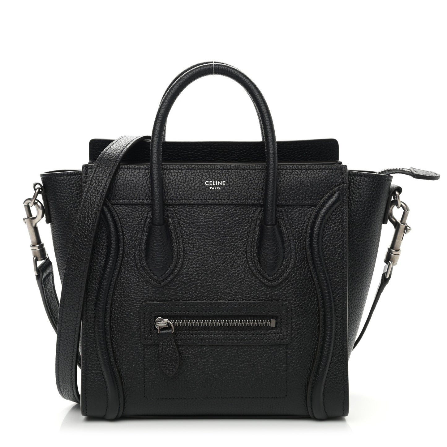 Drummed Calfskin Nano Luggage Black
