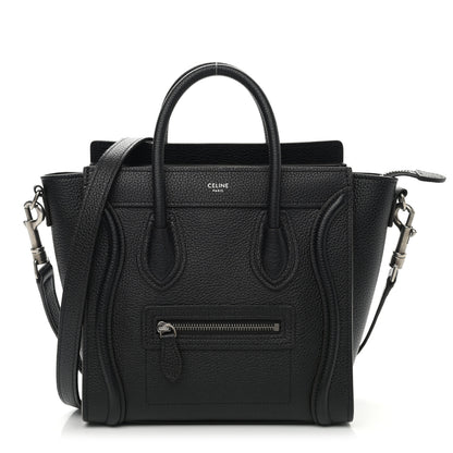 Celine Drummed Calfskin Nano Luggage Black 1 of 11