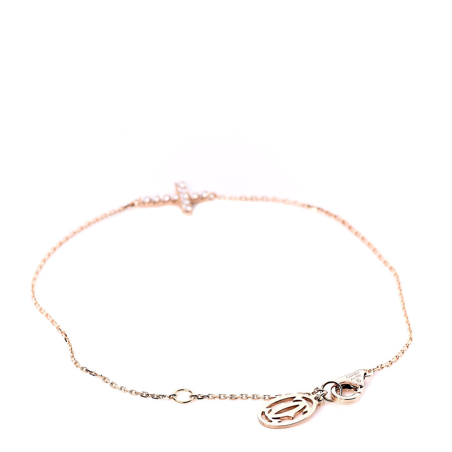 Cartier 18K Pink Gold Diamond Symbols Cross Bracelet 3 of 5