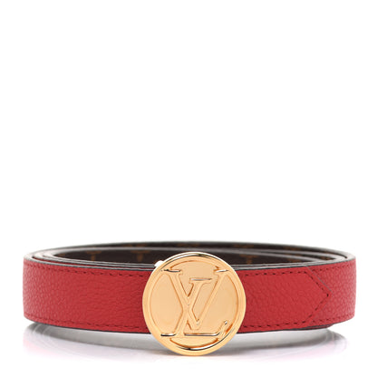 Louis Vuitton Monogram 20mm LV Circle Reversible Belt 80 32 Red 2 of 7