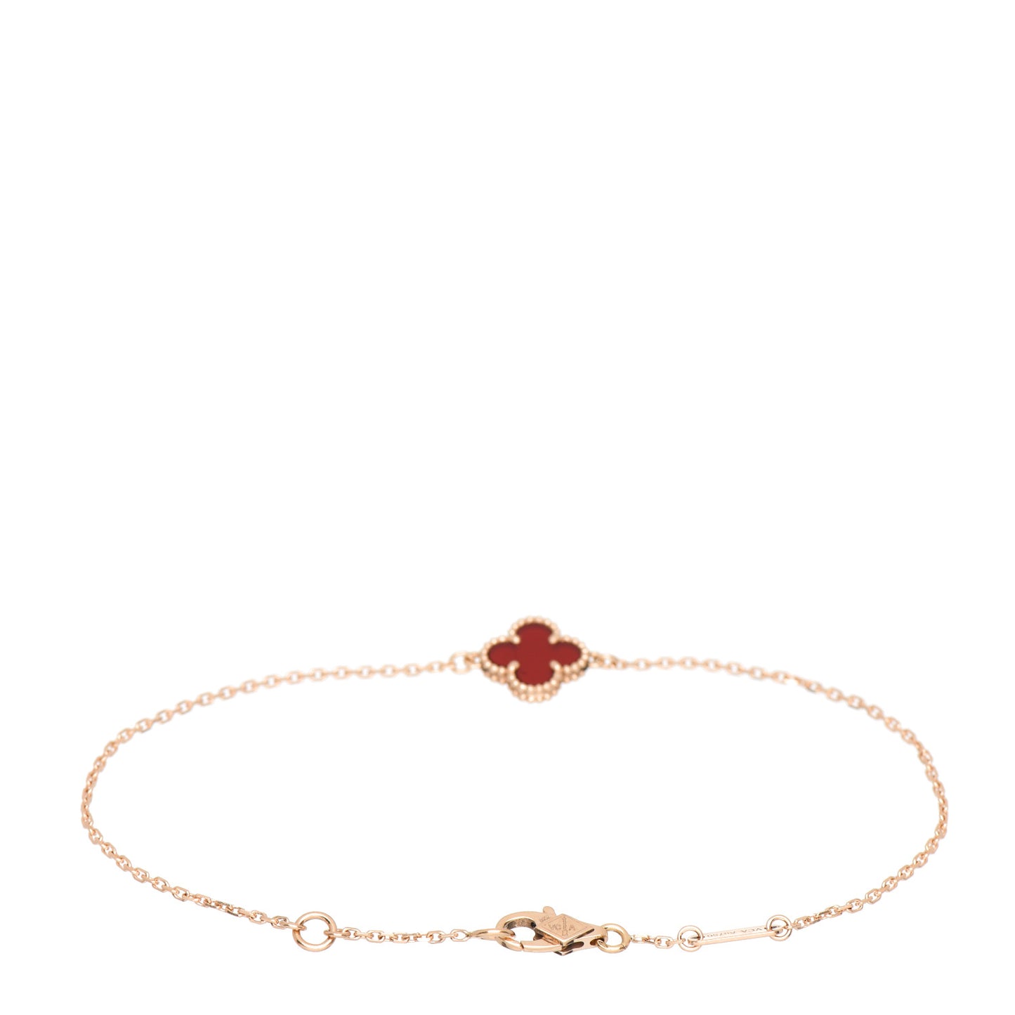 18K Rose Gold Carnelian Sweet Alhambra Bracelet