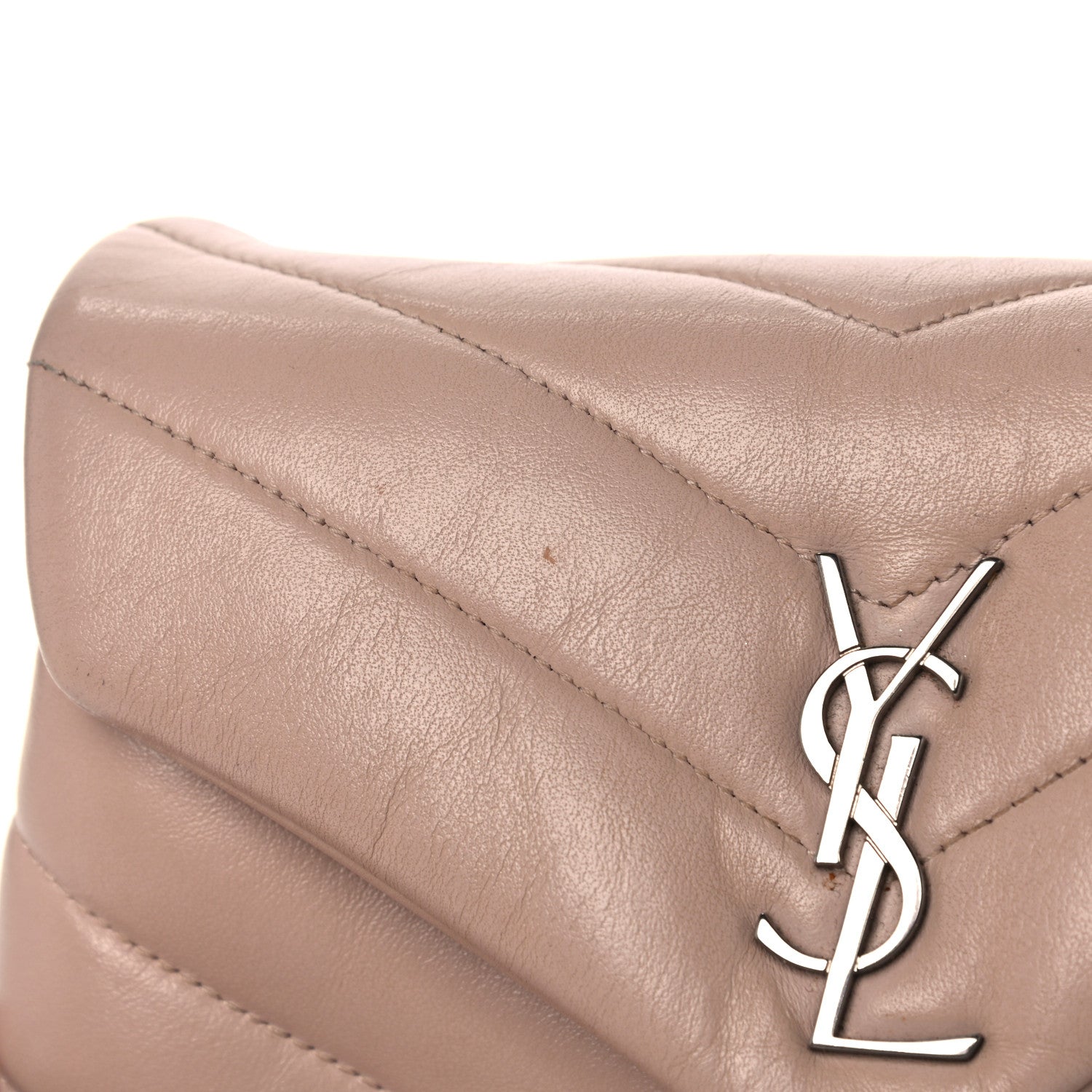 Saint Laurent Calfskin Y Quilted Monogram Toy Loulou Crossbody Bag Marble Pink 16 of 19