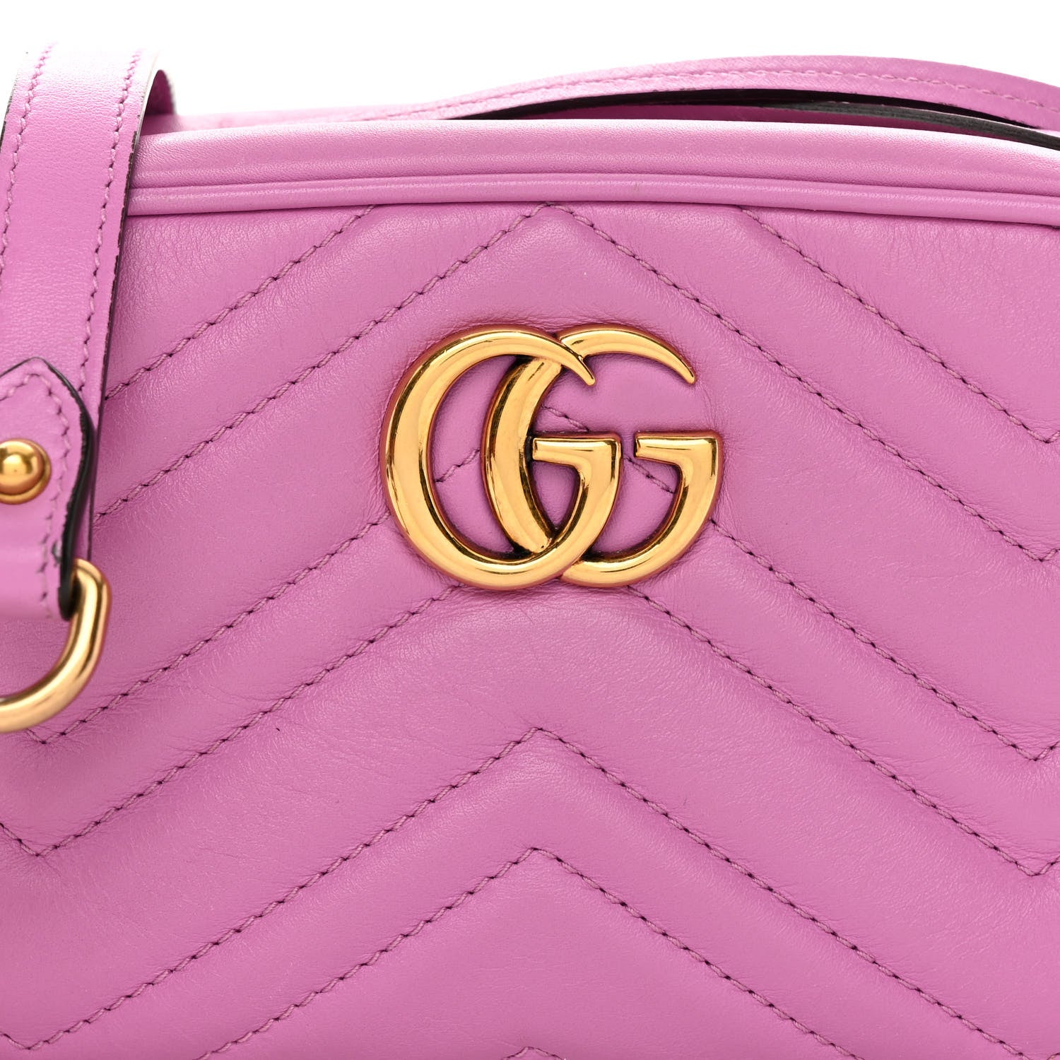 Gucci Calfskin Matelasse Mini GG Marmont Chain Shoulder Bag Candy Mousse 8 of 13