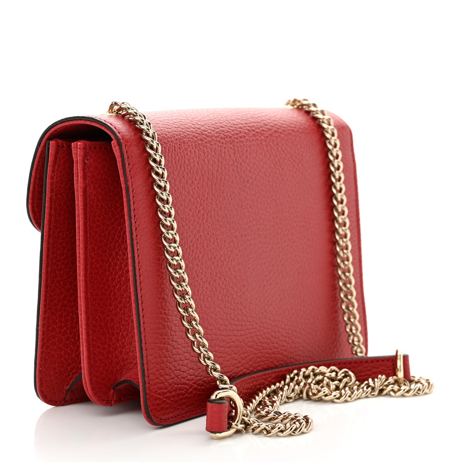 Gucci Dollar Calfskin Small Interlocking G Shoulder Bag Red 3 of 11