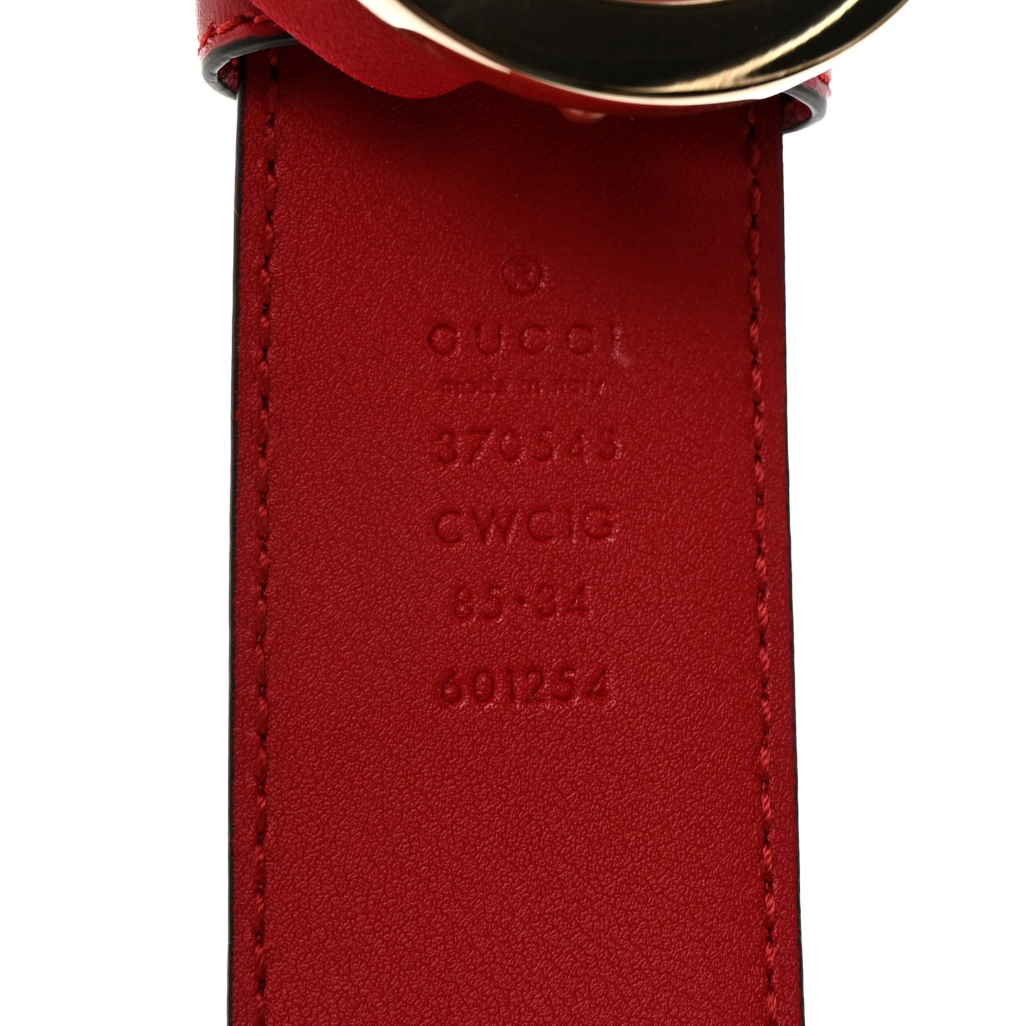 Guccissima Signature Interlocking G 37mm Belt 85 34 Hibiscus Red