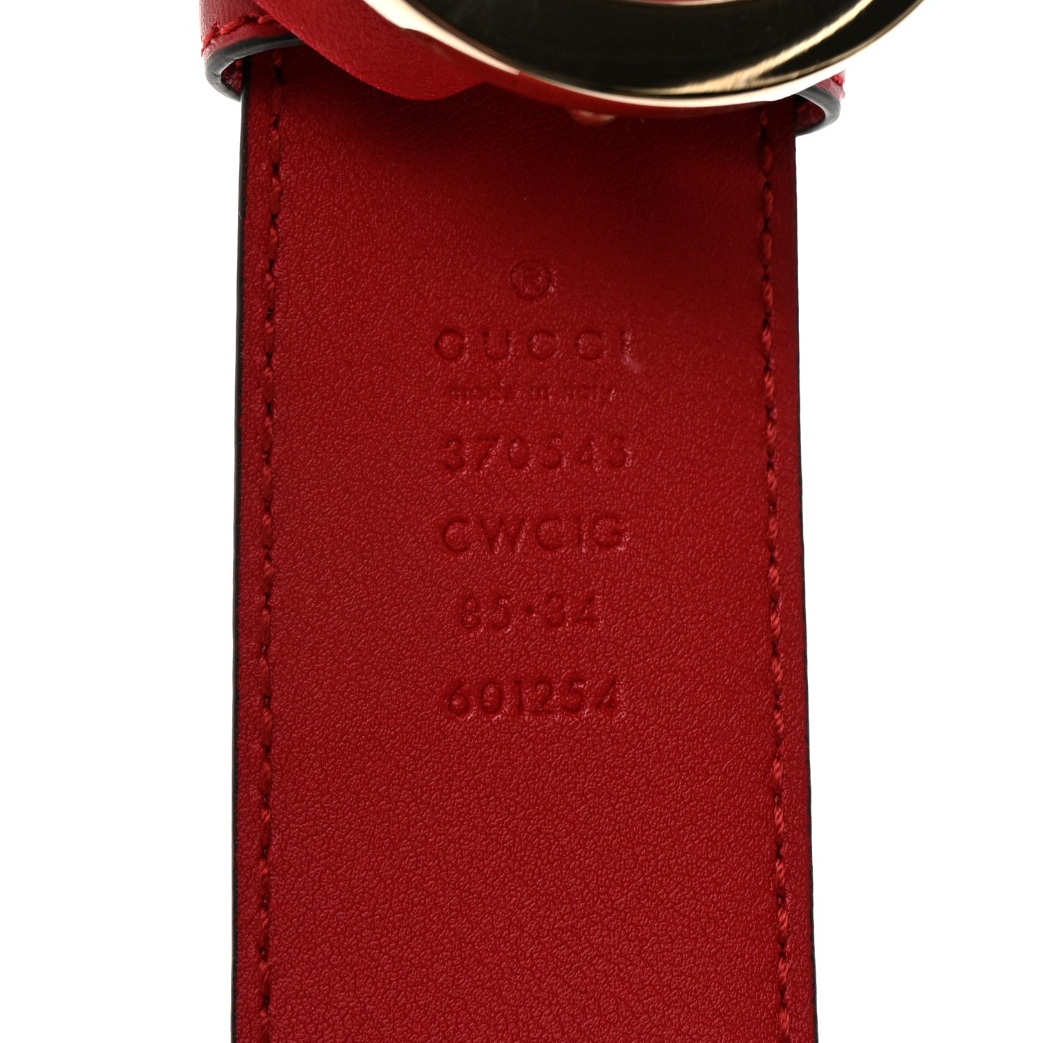 Gucci Guccissima Signature Interlocking G 37mm Belt 85 34 Hibiscus Red 5 of 5