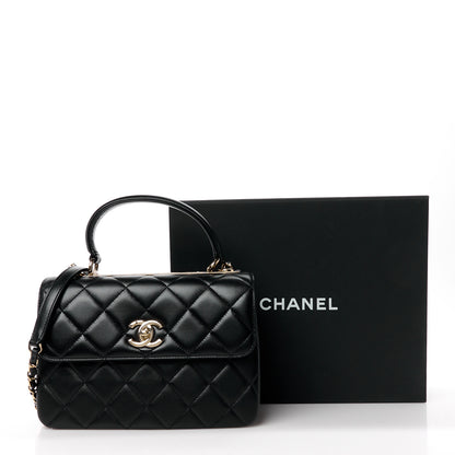 Chanel Lambskin Quilted Small Trendy CC Dual Handle Flap Bag Black 3 of 12