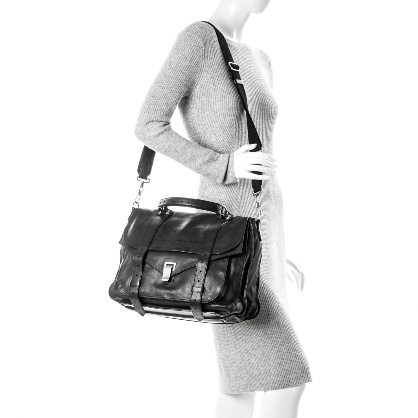 Lambskin PS1 Extra Large Satchel Black