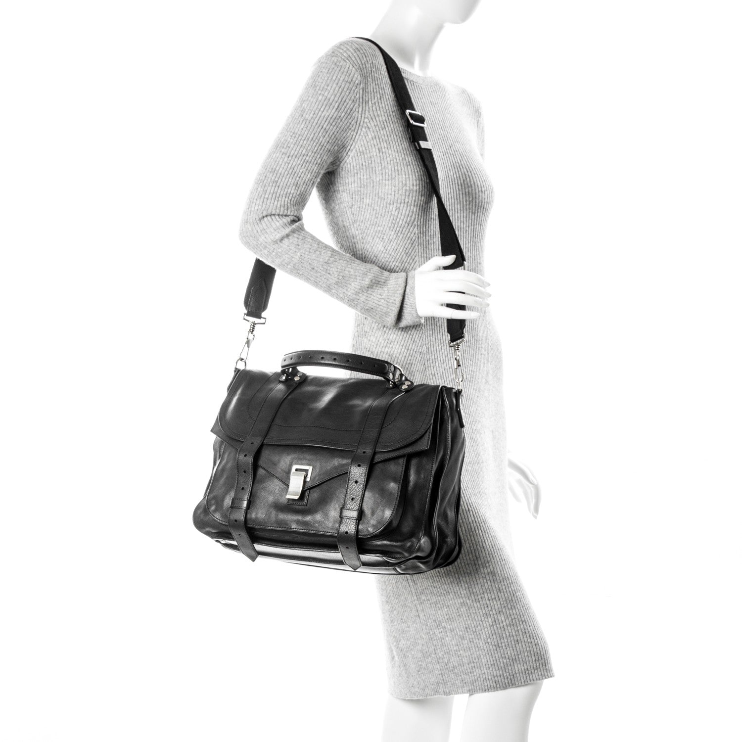 Proenza Schouler Lambskin PS1 Extra Large Satchel Black 2 of 10
