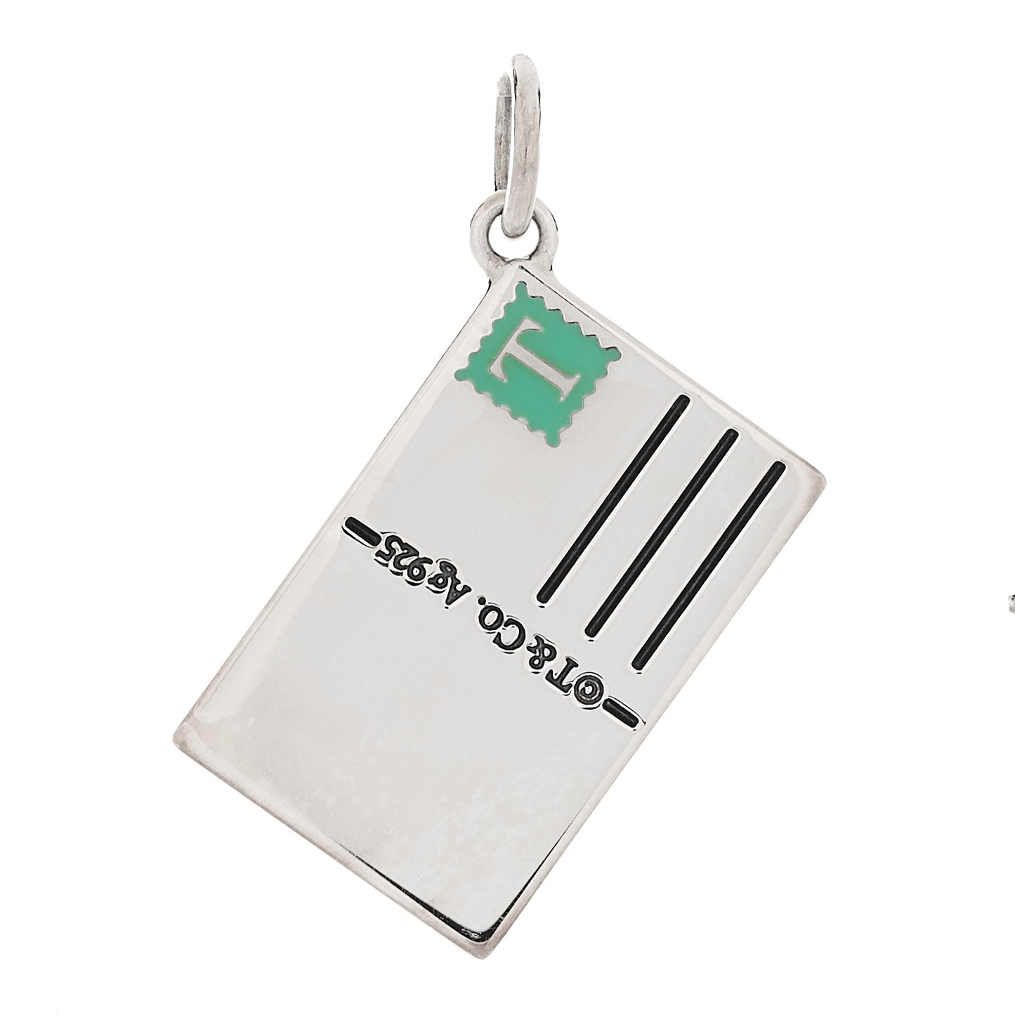Sterling Silver Enamel Las Vegas Postcard Charm Blue