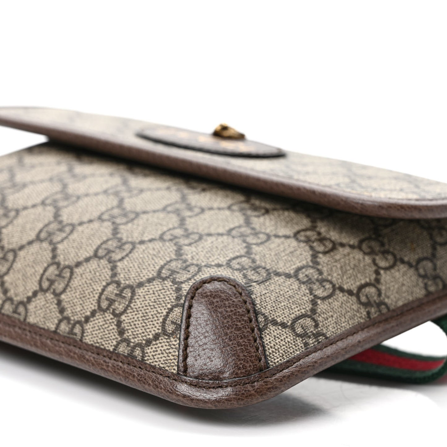 GG Supreme Monogram Neo Vintage Web Belt Bag Brown