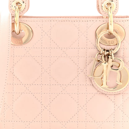 Christian Dior Lambskin Cannage Mini Lady Dior Rose Poudre 8 of 13