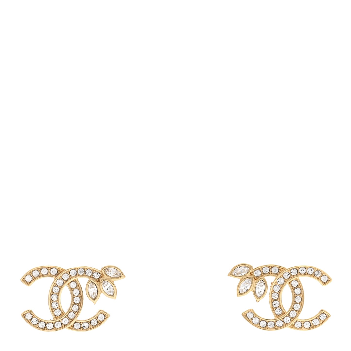 Crystal Wheat CC Earrings Gold